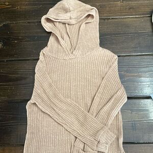 Ribbed hooded long sleeve